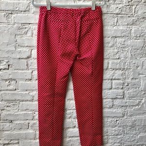 PINK TARTAN Sz 2 XS Slim Leg Ankle Pants Polka Dot
